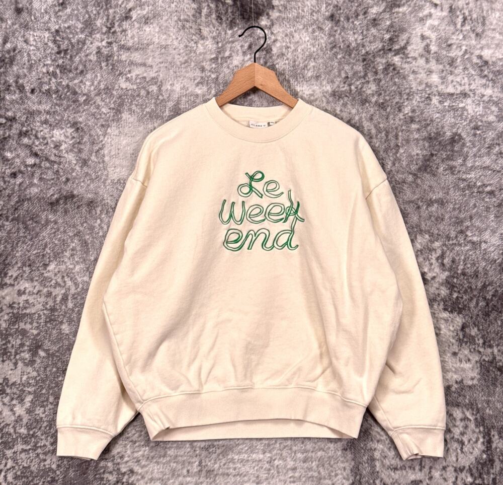 Clare V Sweatshirt Large Womens Le Weekend Oversized Fleece Pullover